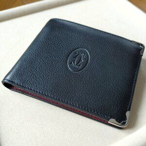 Cartier "Must De Cartier" Black & Burgundy Wallet (New)